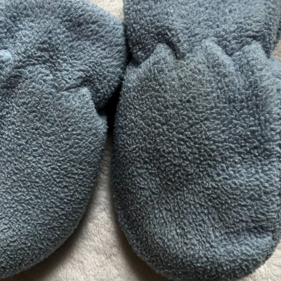 Baby Mittens Bundle 0-9M | Navy Knit String Mitts + Blue Fleece Bonus Pair - Picture 8 of 10